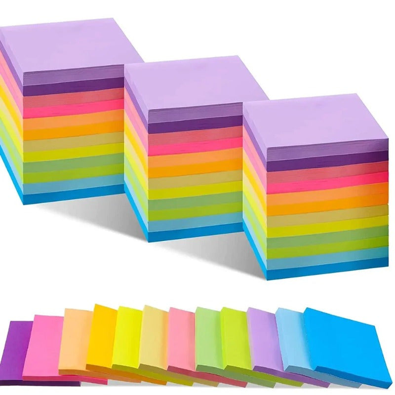 Colorful Index Sticky Notes - Vibrant Rainbow Design, Durable Paper, Perfect for Office & School Supplies, Notebooks, and Stationery Accessories, Notebooks for School, Sticky Note For School, Sticky Note Pad, Self-adhesive No