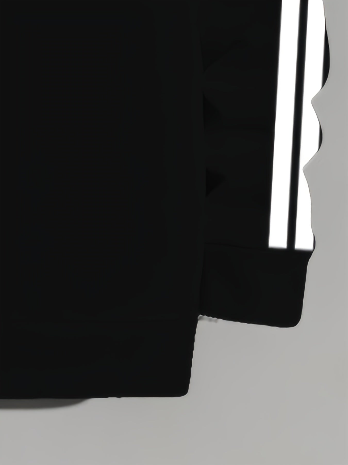 Men'S Casual Hooded Sweatshirt & Jogger Set - Black with White Stripes, Geometric Pattern, Regular Fit, Spring/Fall Essential, Comfortable Casual Attire, Casual Wear|Striped Pattern|Stretch Fabric, Sweater Hoodie, Sweater Pan