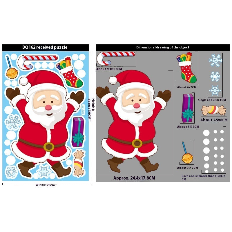 Christmas Decorations Snowman Elk Window Stickers