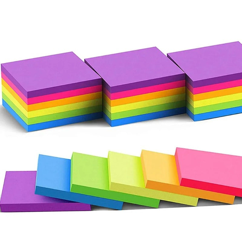 Colorful Index Sticky Notes - Vibrant Rainbow Design, Durable Paper, Perfect for Office & School Supplies, Notebooks, and Stationery Accessories, Notebooks for School, Sticky Note For School, Sticky Note Pad, Self-adhesive No