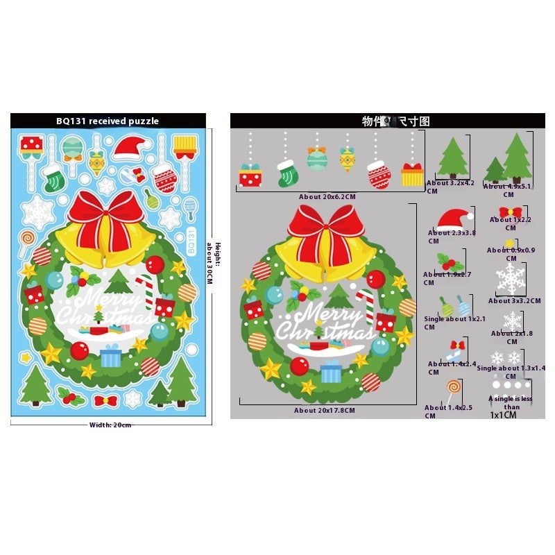 Christmas Decorations Snowman Elk Window Stickers