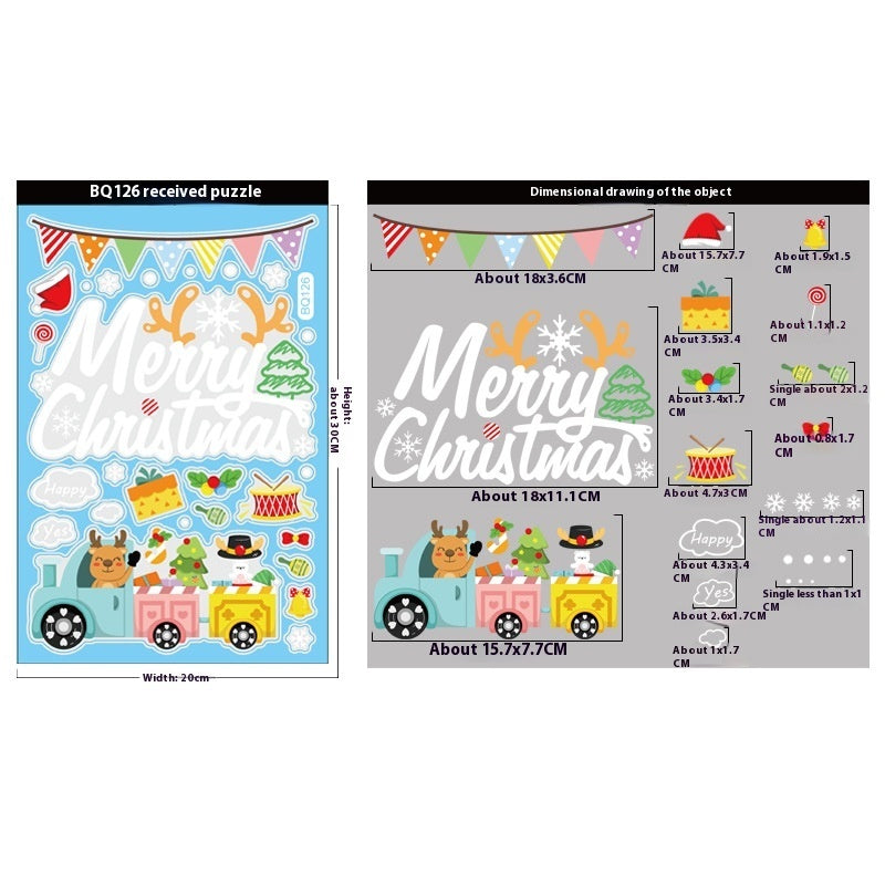 Christmas Decorations Snowman Elk Window Stickers