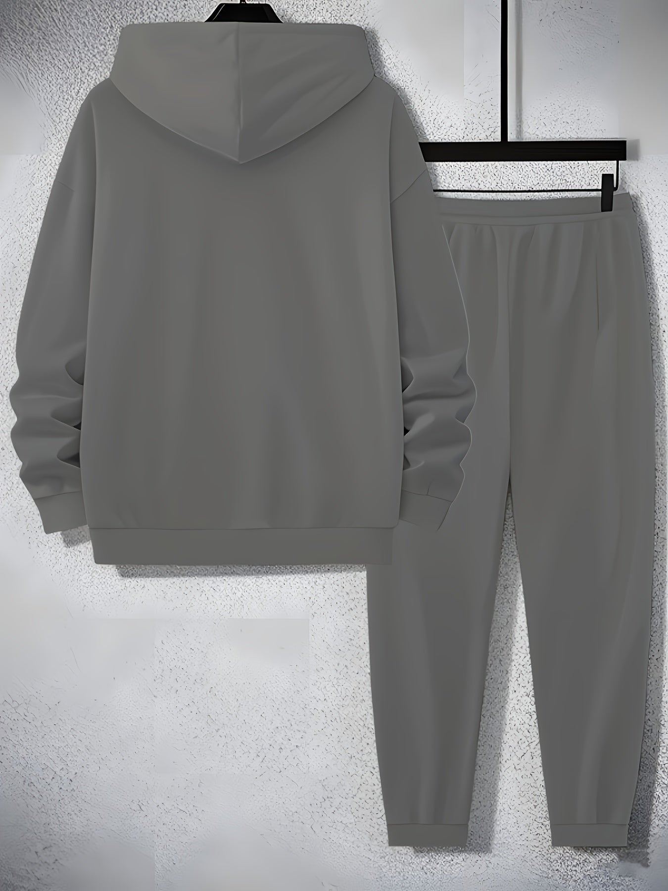 Men'S Casual Hooded Sweatshirt & Jogger Set - Black with White Stripes, Geometric Pattern, Regular Fit, Spring/Fall Essential, Comfortable Casual Attire, Casual Wear|Striped Pattern|Stretch Fabric, Sweater Hoodie, Sweater Pan