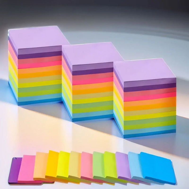 Colorful Index Sticky Notes - Vibrant Rainbow Design, Durable Paper, Perfect for Office & School Supplies, Notebooks, and Stationery Accessories, Notebooks for School, Sticky Note For School, Sticky Note Pad, Self-adhesive No