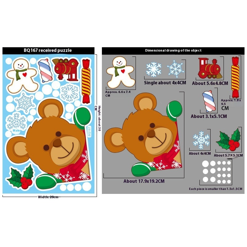 Christmas Decorations Snowman Elk Window Stickers