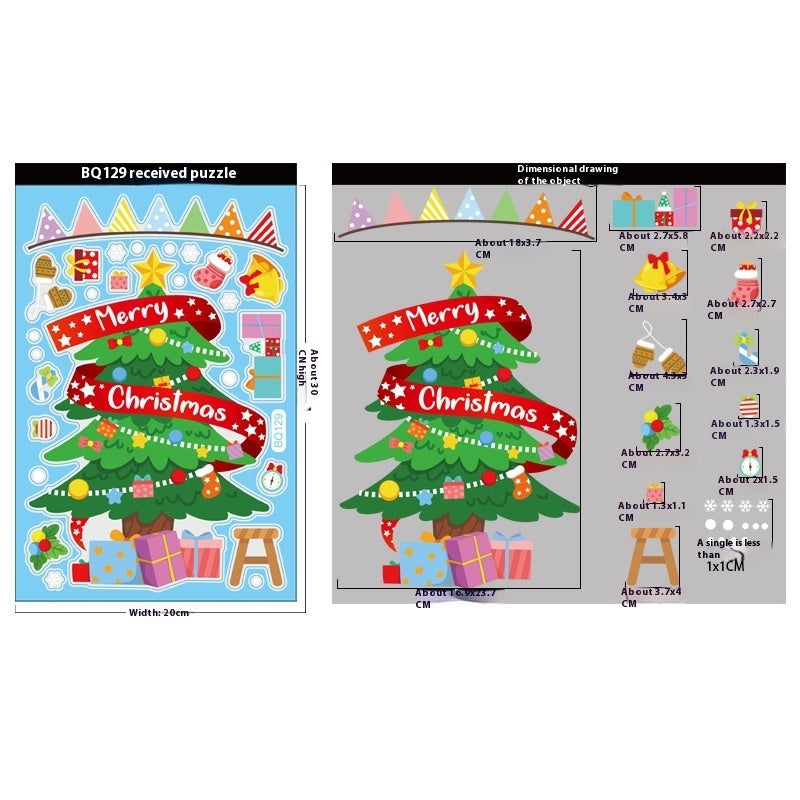 Christmas Decorations Snowman Elk Window Stickers