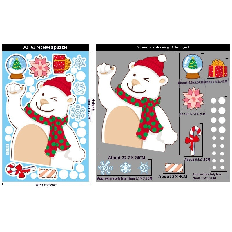 Christmas Decorations Snowman Elk Window Stickers